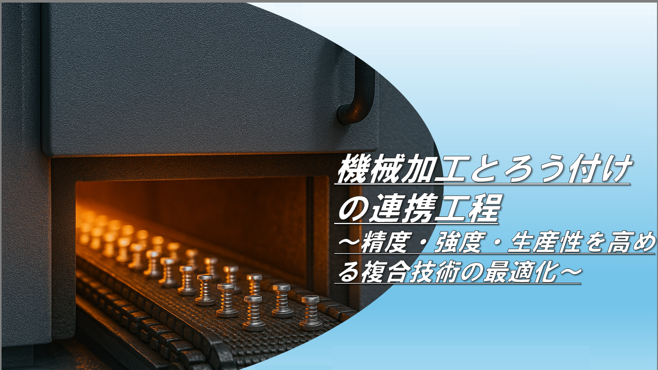 機械加工とろう付けの連携工程～精度・強度・生産性を高める複合技術の最適化～